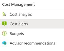 Cost Alert in Azure